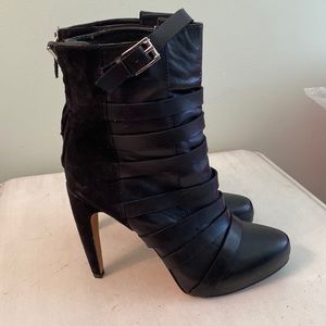 Black Leather Women's Ankle Boots